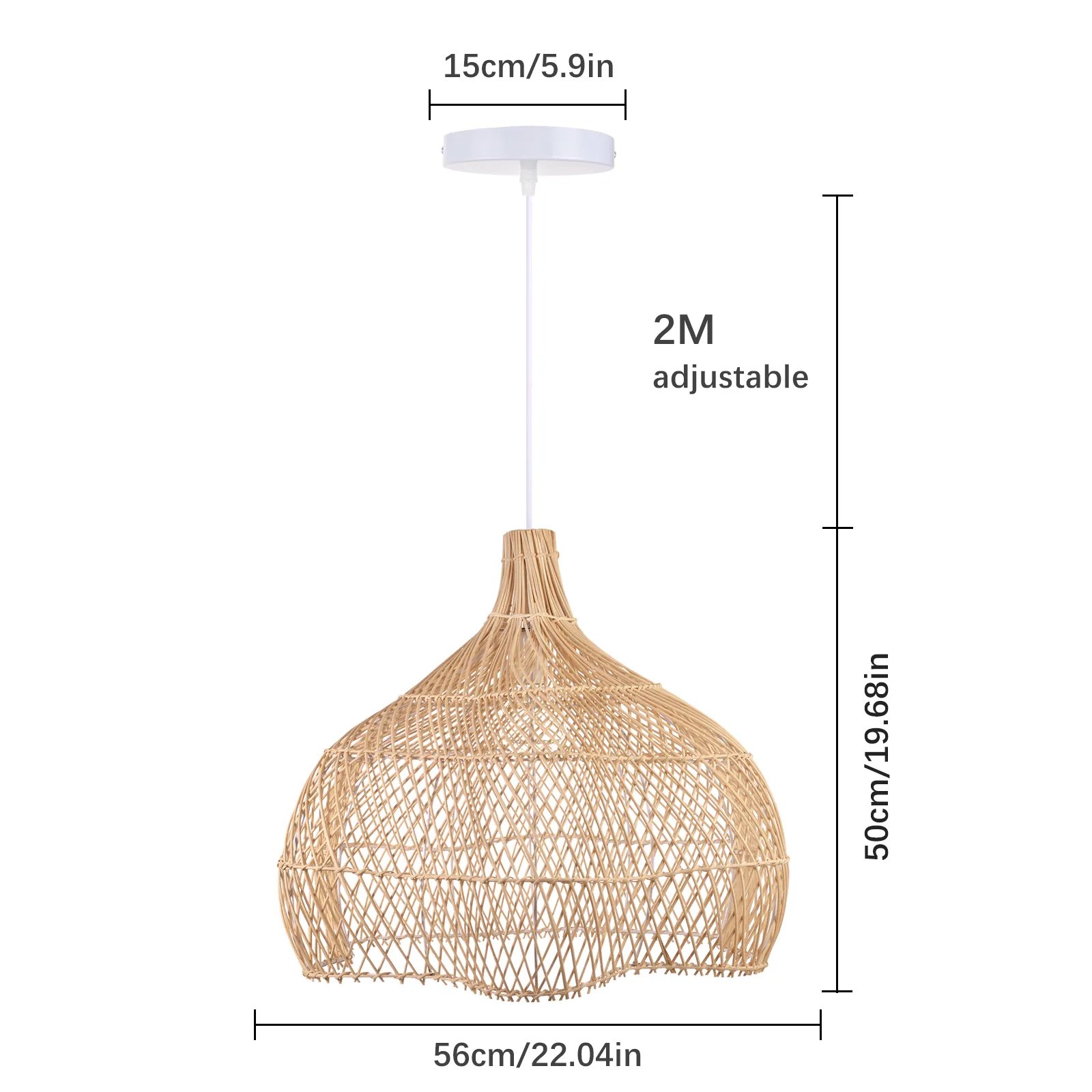 Rattan Novelty Pendant Lights Wicker Pendant Shade Luminatura (8)