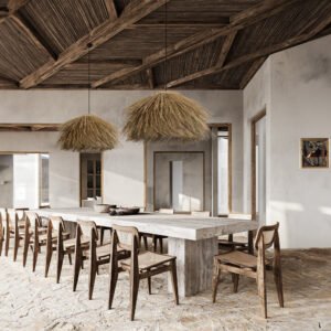 Vintage Japanese-Style Hanging Grass Lamp