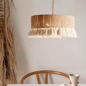 Vintage Bohemian Round Tassel Pendant Lamp