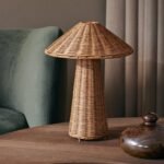 Nordic Mushroom Rattan Table Lamp