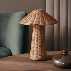 Nordic Mushroom Rattan Table Lamp