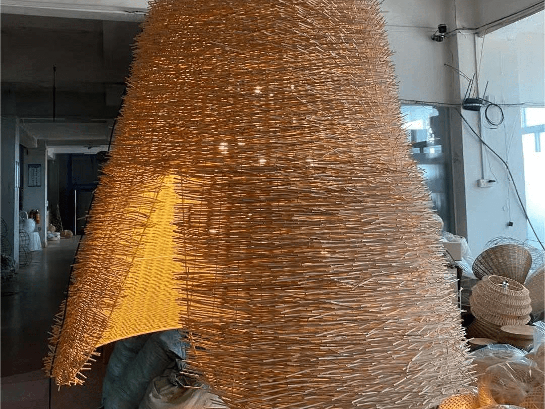 Large Rattan Pendant Light - Luminatura